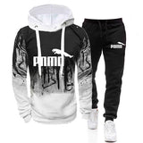 Casual Tracksuit Men 2 Pieces Sets Hooded Sweatshirts Spring Men's Clothes Pullover Hoodies Pants Suit Ropa Hombre Plus Size