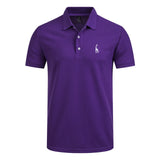 Negizber novo homem polo camisa dos homens casual veados bordado algodão polo camisa masculina de manga curta alta quantidade
